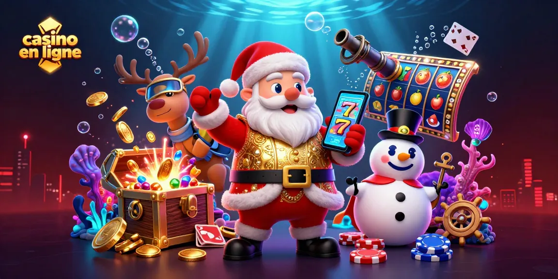 Jouez au casino en ligne avec un Santa joyeux et ses compagnons, tout en profitant des machines à sous.