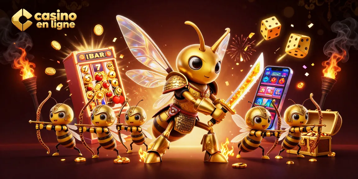 Jouez à casino en ligne avec des machines à sous animées et un guerrier samouraï dans une scène animée.