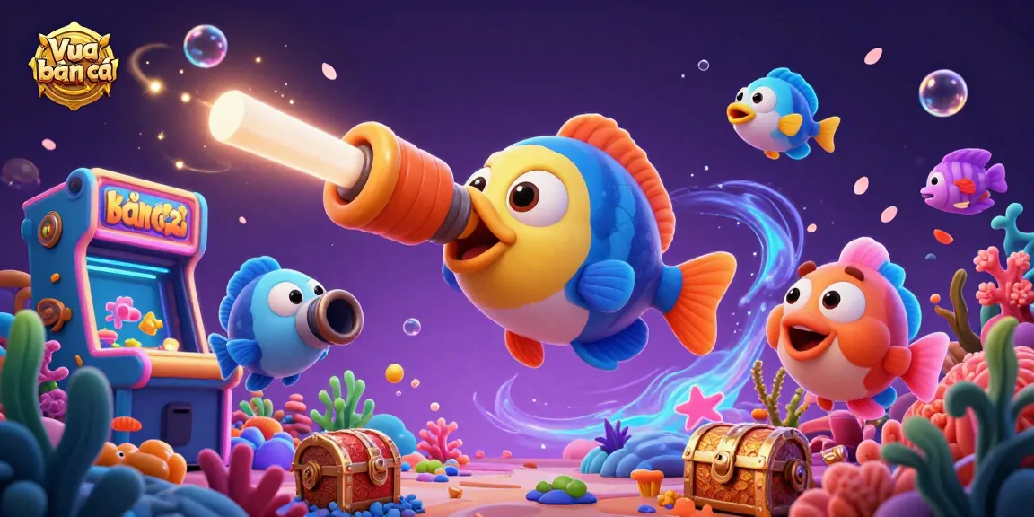 Experience thrilling action in Vua bắn cá with dynamic underwater shooters and colorful fish in a vibrant arcade scene.