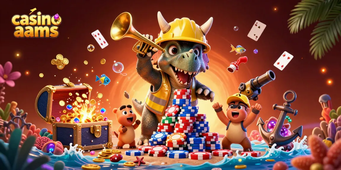 Gioca nei casino non AAMS con divertenti triceratopi, celebrando con fiches e tesori immersi nell'oceano.