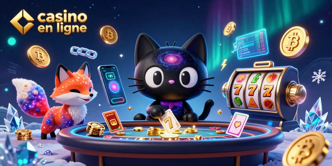 Jouez au casino en ligne avec des jeux captivants et un chat noir trou noir mystérieux dans un décor cosmique.