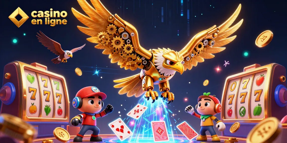 Casino en ligne : une scène d'illustration 3D vibrante avec des éléments de jeu.