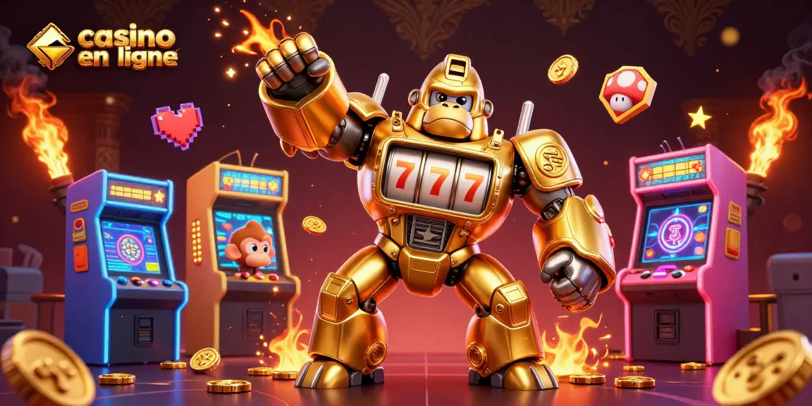 Jouez au casino en ligne retrait instantané avec des gains des machines à sous dans une illustration 3D colorée.