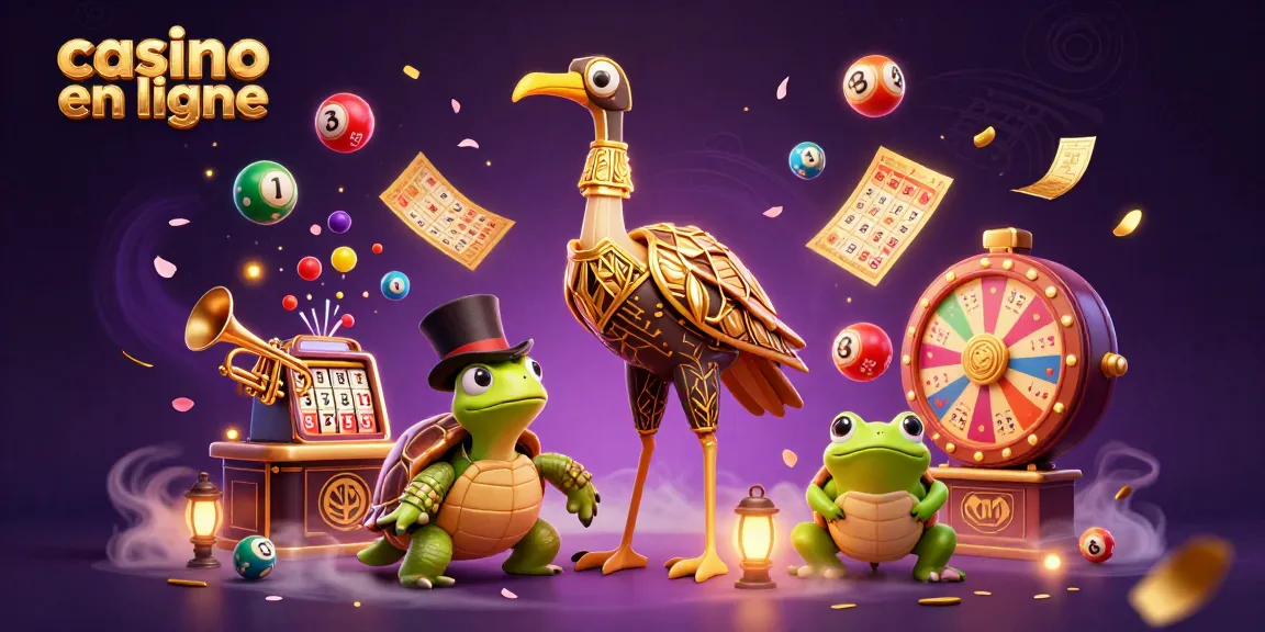 Jouez au casino en ligne avec une scène animée de personnages colorés et de jeux dynamiques.
